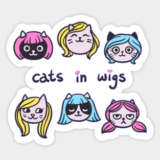 Cats In Wigs Sticker